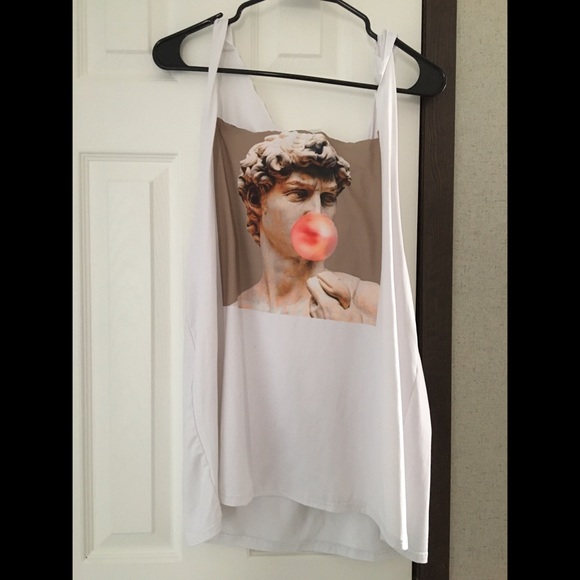 Dolls Kill Tops - edgy girl cut off tank